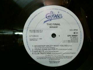 WHAM The Final DBL LP 1986 George Michael Andrew Ridgeley Great 3