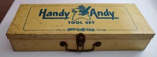 Vintage Handy Andy Tool Set Box Only Skill Craft Corp Chicago Box Only