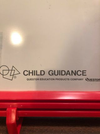 VINTAGE CHILD GUIDANCE TOY MAGNETIC BOARD WITH ABC ' S Stands Questor 20x14 2