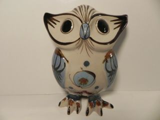 Owl Figurine Mexico Pottery Signed Ke Ken Edwards? 6 " Tall Ceramic Figure
