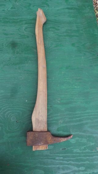 Rare Antique Log Pickaroon Lumber Tool Logging Axe Short Handle