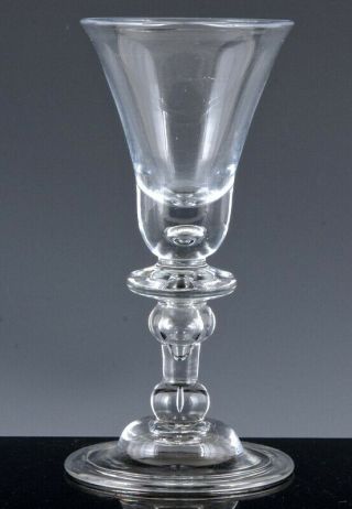 Fine Fancy Early Antique Georgian Victorian Larger Hand Blown Wine Glass Goblet