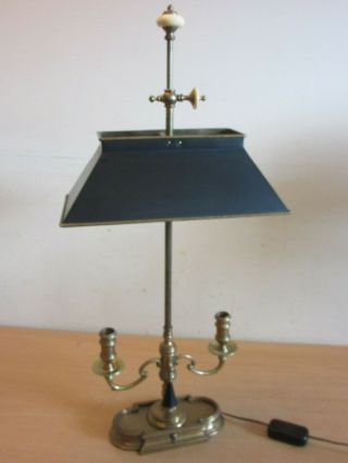 Vintage 1972 Chapman Brass Bouillotte Candelabra Lamp W/brass Shade 31 "
