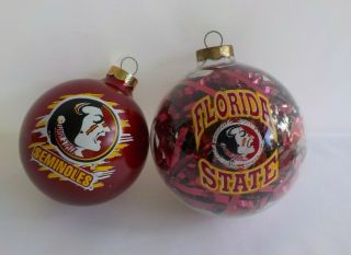 Florida State Seminoles Glass Christmas Ornament Total 2 Sports Football