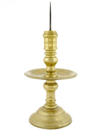 Massive Late 17th Century Dutch Colonial Brass Candlestick