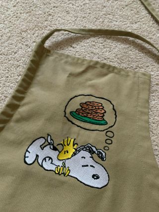 Snoopy & Woodstock Dreaming Of Cookies Embroidered Khaki Apron Please Read