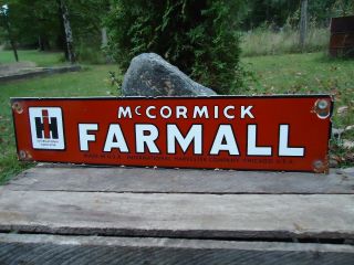Vintage Mccormick Farmall International Harvester Porcelain Enamel Sign