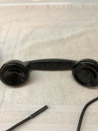 Vintage 1930 ' S Western Electric Bell System Black Rotary Desk Telephone 3