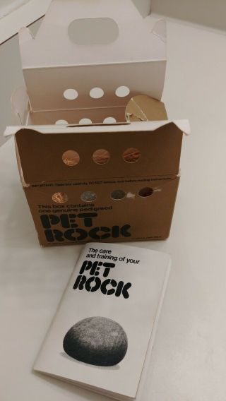 Vintage 1975 Pet Rock With Care Instructions