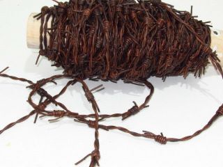 Leather Barbed Wire,  25 Yards Of A Antique Brown Made With 2 Mm Leather,  V2595