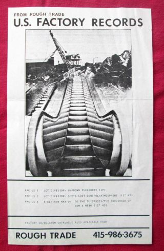 Factory Records Promo Poster Joy Division 1981 Rough Trade Goth Punk