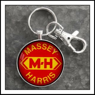 Vintage Massey Harris Tractor Sign Photo Keychain Gift