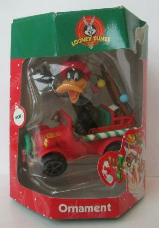Looney Tunes Daffy Duck Fire Truck Christmas Ornament