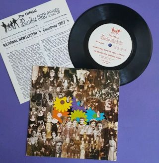Beatles Fifth Christmas Record Fan Club Flexi Disc 1967 Uk 7 " Time Is Here Again