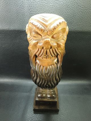 Antique Black Forest Solid Wood Nutcracker Hand Carved Gnome Beard Folk Art - Sign