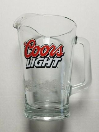 Coors Light Beer Pitcher Heavy Glass Rocky Mountains Serving Bar Game Day
