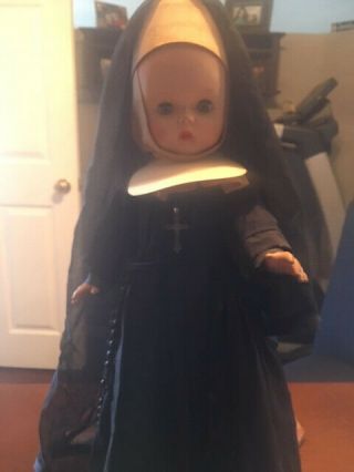 Vintage Antique 13 Tall Catholic Nun Doll Figurine In Habit