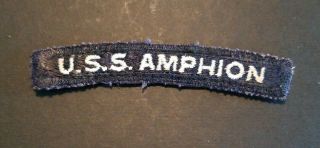 Us Navy Ship Rocker Uniform Patch Uim Uss Amphion Ar - 13 Repair Ship Vintage