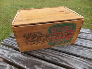 Vintage Genesee 12 Horse Ale Wood Beer Crate Box Graphics