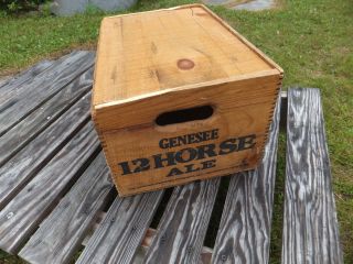 Vintage Genesee 12 Horse Ale Wood Beer Crate Box Graphics 2