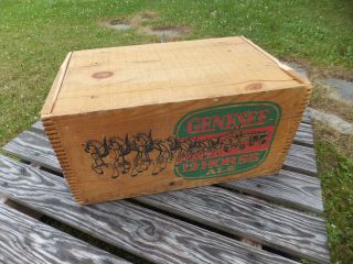 Vintage Genesee 12 Horse Ale Wood Beer Crate Box Graphics 3