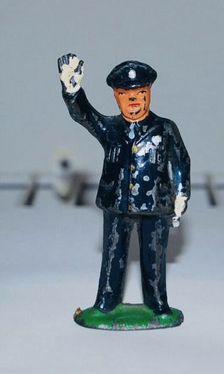 Vintage Barclay Manoil Lead Figure Policeman With Hand Up 3 1/4 " High