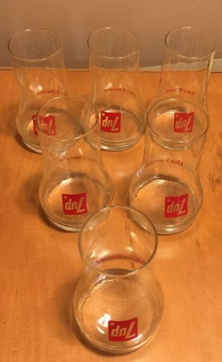 7up Cups The Uncola 7up Glasses Set Of 6 Vintage 70 
