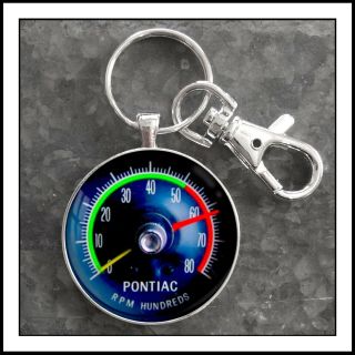 Vintage Pontiac Catalina Bonneville Grand Prix Ventura Tachometer Photo Keychain