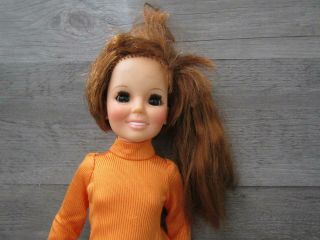 Vintage Chrissy Doll Ideal Toy Corp 1971 Orange Dress Rubber Boots 2