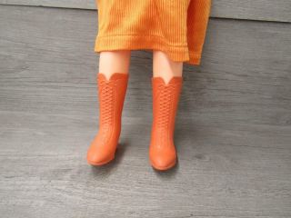 Vintage Chrissy Doll Ideal Toy Corp 1971 Orange Dress Rubber Boots 3