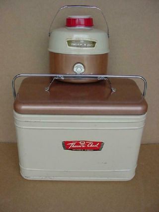 Vintage Knapp Monarch Therm - A - Chest Cooler Ice Chest With Water Jug