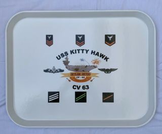 Uss Kitty Hawk Cv - 63 Vintage Enlisted Mess Deck Food Tray - Authentic Rare