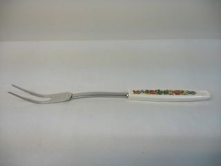 Vintage Chromium Plated Ekco Meat Fork Spice Of Life Handle Made In Usa