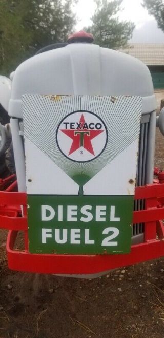 " Texaco Co.  " 12x18 " Diesel Chief Vintage Steal Porcelain Gas Station Sign.