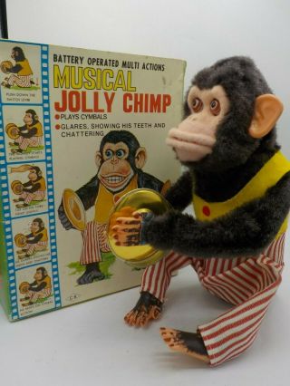 Vintage Daishin Musical Jolly Chimp Toy Story 3 Cymbal Monkey & Box Great