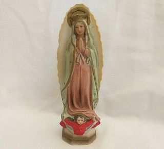 Vintage Catholic Religious Statue Our Lady Of Guadalupe Virgin Mary Bisque 8 "