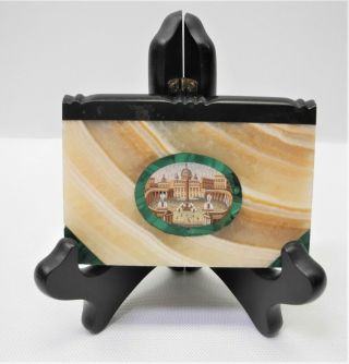 Very Fine Antique Micro Mosaic Vatican City Scenic Paperweight Plaque
