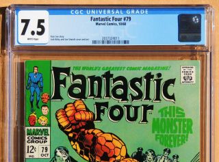 Fantastic Four 79,  Cgc 7.  5,  Vf - White Pages,  Marvel Comics,  1968