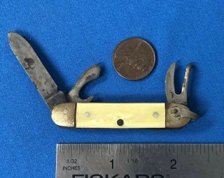 Vintage Usa Colonial Prov.  Ri Usa Made Scout Style Pocket Knife Pearl Scales /a2
