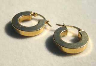 18ct Gold Heavy Earrings Drop Dangle Hoop Vintage Solid 18k/750 Not Scrap