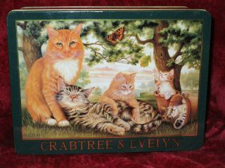 Vintage Crabtree & Evelyn Kitten Cats Empty Tin / 1993