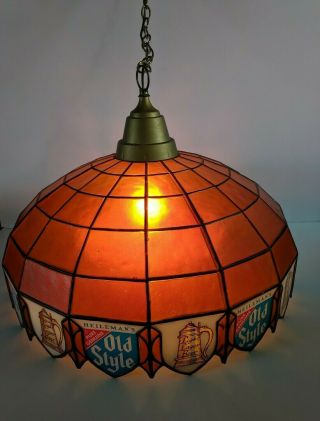 Large Vintage Old Style Stained Glass Beer Light Bar Sign Hanging Tiffany Lamp