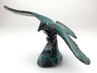 Vintage Blue Mountain Pottery Hawk Flying Bird Drip Glaze Ornament 535grams L910