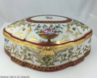 Important Large Le Tallec French Limoges Box Porcelain Museum Quality