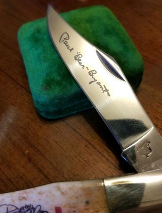 VTG 1981 Frost Cutlery Japan Paul Bear Bryant 315 Victories Alabama Pocket Knife 2
