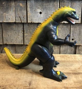 Vintage 1987 Bright Godzilla Hong Kong Battery Operated Toy 13” Dinosaur