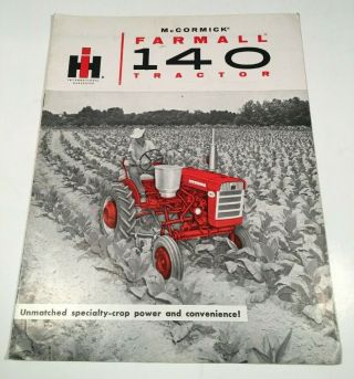 Vintage Ih International Harvester Mccormick Farmall 140 Tractor Sales Brochure
