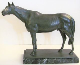Ferdinand Lugerth 1885 - 1915 Bronze Sculpture Statue Standing Horse Sign
