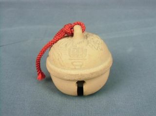 Japanese Clay Bell Dorei Lucky Charm Ceramic Atsuta Shrine Vtg Pottery Dr62