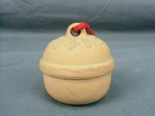 Japanese Clay Bell Dorei Lucky Charm Ceramic Atsuta Shrine Vtg Pottery DR62 3